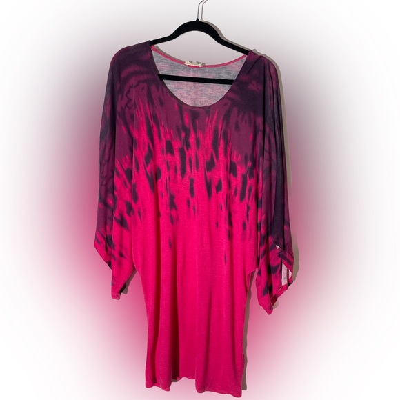 URBAN OUTFITTERS, COPE, pink and purple dyed long shirt dress, Size US M - Picture 1 of 4